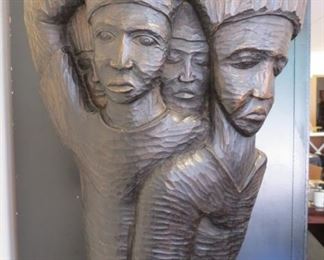 Large hand carved African wall art.