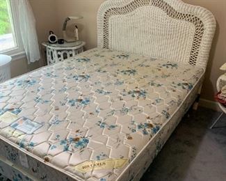 #2	white wicker full size head board only 	 $75.00 
#3	full size Posturepedic mattress set with Hollywood frame 	$75 
