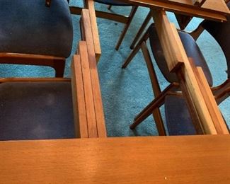 Inside construction of the table                                              #8	Mid-Century Modern Teak table with 2 leaves and 8 chairs 44-95Lx44Wx27H (purchased in 1963 in Germany) 	 $1,200.00 
