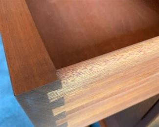 #10	Mid-Century Danish teak cabinet that can be made in to 3 pieces. Shown with long support piece on the bottom making it 88 inches long then with the extra legs and smaller support for each cabinet 59Wx18Dx30H  (2 of these) plus 4 Drawer Chest  29Wx18Dx30H 	 $1,200.00 
