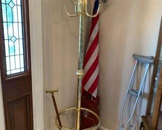 #14	Brass Coat Rack w/8 pegs   6'Tall	 $25.00 
