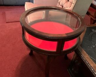 #26	Round Display End Table  20x24H w/door 9 (as is missing screw Cover)	 $75.00 
