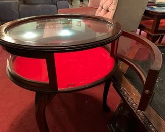 #26	Round Display End Table  20x24H w/door 9 (as is missing screw Cover)	 $75.00 
