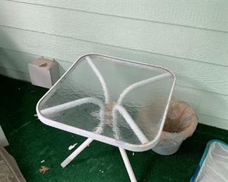 #44	Aluminum Glass Top End Table  20x17	 $20.00 
