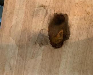 AS is spot on Butcher block                                                    #49	Wood Rolling Butcher Block Island w/ Lift-up Side 1 drawer & 2 doors w/2 shelves  27-41Wx19Dx36	 $45.00 
