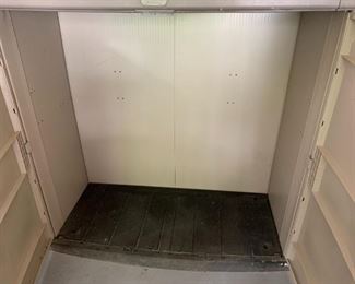 #55	2 Door Plastic Storage  Bin  53Wx25Dx50T	 $75.00 
