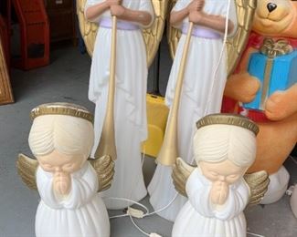 #62	Set of 4 Plastic Angels  36"T on Taller ones and 18" Tall on Short ones	 $50.00 
