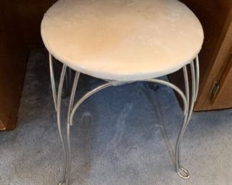 #83	Vanity Stool Nickel w/White Top 14x17	 $20.00 
