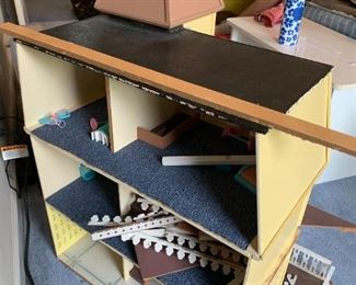 #98	Wood Doll House - w/Furniture & Trim (as is) 23x18x27	 $25.00 
