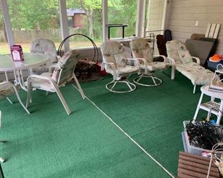 #34	Sunbeam Aluminum Round Table w/4 chairs   48x28	 $100.00 
#35	Sunbeam Aluminum Bouncy Chairs  set of 2  - as is bottom	 $30.00 
#36	Metal Wood Stacking Ring  40" Tall	 $30.00 
#37	Weber Genesis Propane Grill w/Tank (as is condition)	 $30.00 

