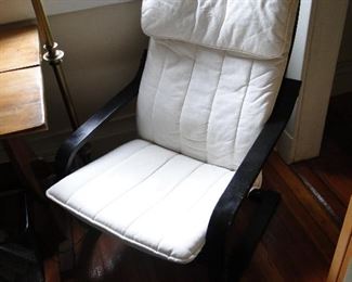 Black with white cushion chair