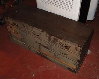 Vintage Wood Tool Chest Box