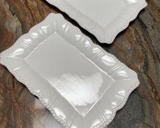 Very nice pair of white ceramic serving platters (China) Measure approximately 10" x 15" Sold as pair  $48/pair No calls/email only please. 