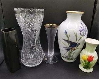 Beautiful Crystal, Porcelain, and Other Vases