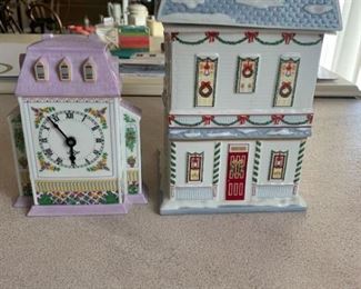 Bundle of Two Lenox Village Decor Pieces Damaged
