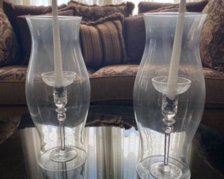 Glass Hurricane Globe Candle Holder