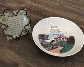 Irish Prayer Template and Bowl