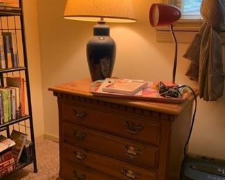 End table, and lamps 