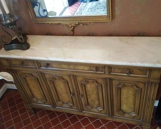 Weiman  American Marble Top Console Sideboard Buffet
