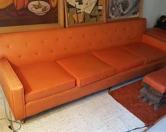 Mid Century Howard Parlor Furniture Couch  101" x33"x29"