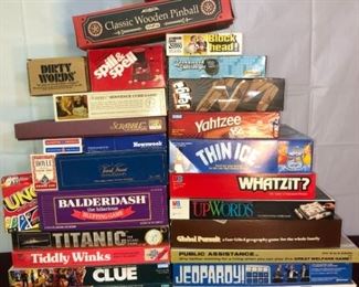 Complete Game Night Board Games, Scrabble, Clue, Jeopardy