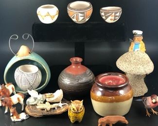 Earthenware Pots, Horses, Birds, Japan, Candle