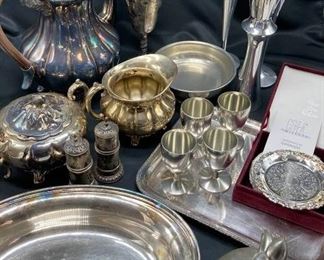 SilverSilver Plated and Pewter Collection Holland, Gorham, Rodgers, Nombe, Shirley, Metawa, Stamped