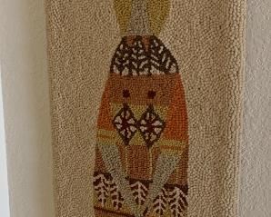 Evelyn Ackerman Handhooked Tapestry Rug "Girl with Birdcage"