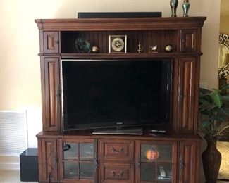 Entertainment unit - showing with one of 3 TVs