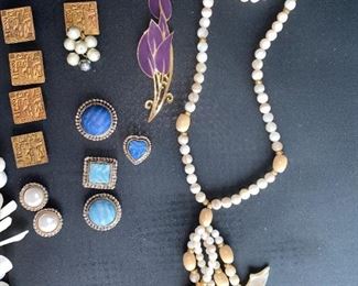 Mixed Jewelry Lot Necklaces Pins