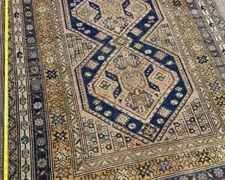 Tan and Blue Woven Rug