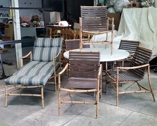 Vtg Bamboo Patio Furniture Set