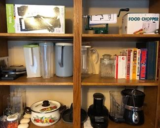 Cookware, cookbooks, food chopper and more.