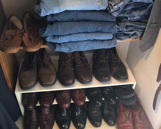Hundreds of pieces of men's clothing, shoes and accessories.