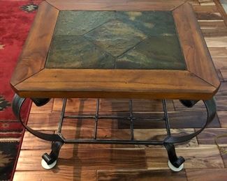 Oak rectangular end table.