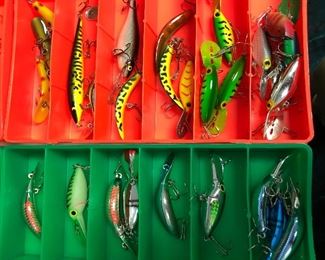 Hundreds of fishing lures for sale.