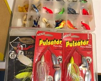 Hundreds of fishing lures, including some new in package.