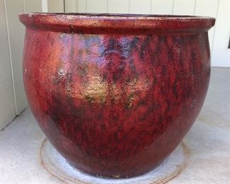 Large ceramic flower pot.