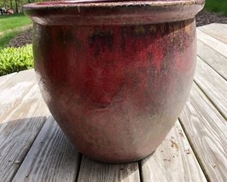 Large ceramic flower pot.