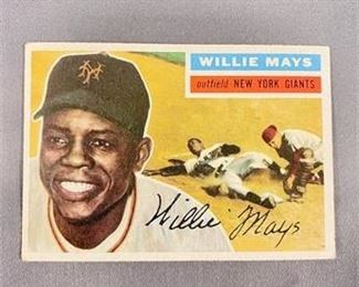 Lot 028
1956 Topps Willie Mays Card.   https://www.bidrustbelt.com/Event/LotDetails/118856623/1956-Topps-Willie-Mays-Card
