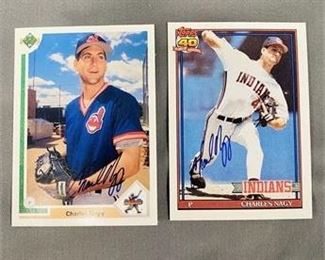 Lot 181
2 Autographed Charles Nagy Cards