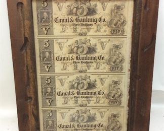 1800’s CANAL & BANKING CO. $5 NOTES UNCIRCULATED