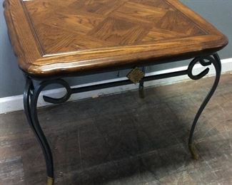 WROUGHT IRON BASE END TABLE