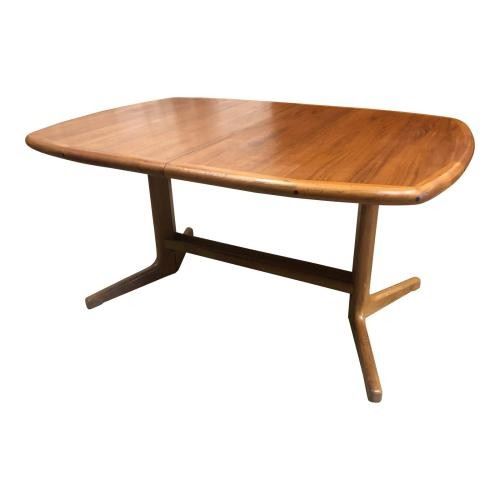 184LR DScan Mid Century Teak Hidden Leaf Dining Table