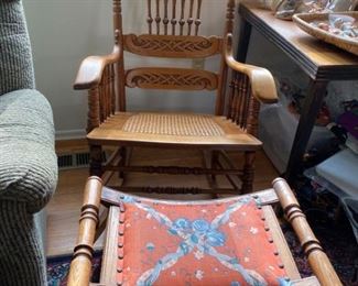 195 Stamped Back Rocking Chair and Stool