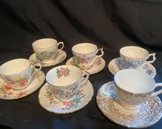 004Dr Six Floral Design Tea Cups