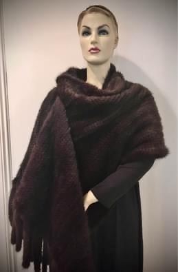 Knitted mink wrap 