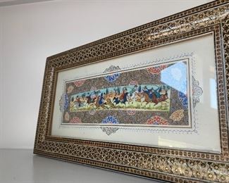Persian miniature inlay frame and art