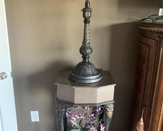 Antique bronze candelabra, a pair