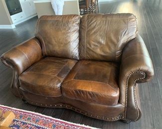 Leather loveseat, matching